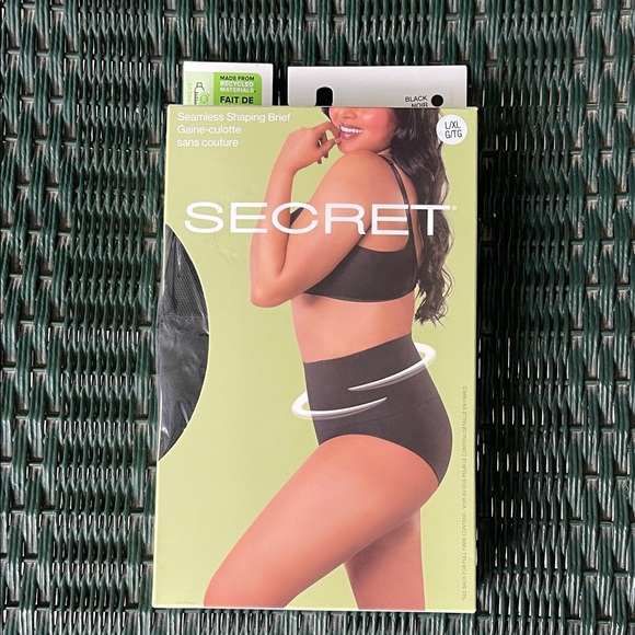 SECRET Black Seamless Shaping Brief L/XL NWT - Picture 1 of 5